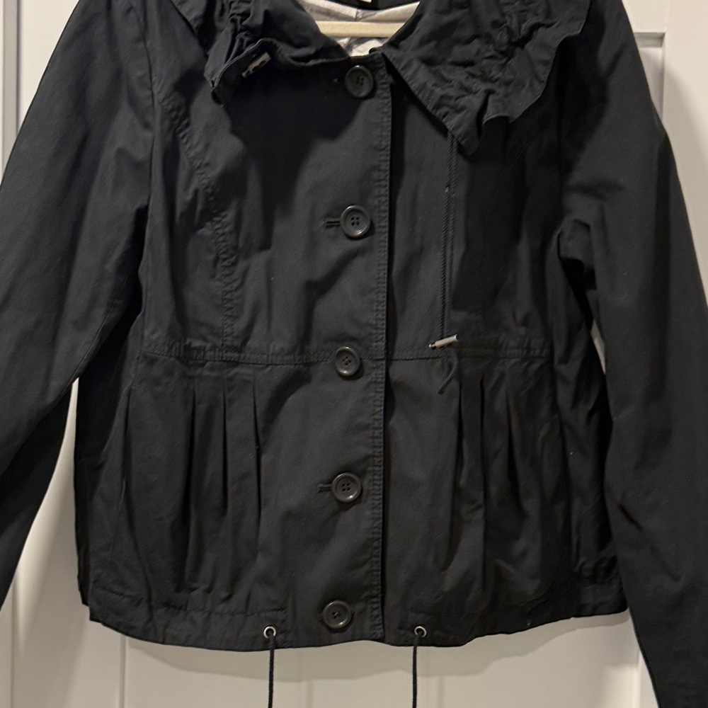 LOFT Black Ruffle Utility Jacket - Picture 5 of 6